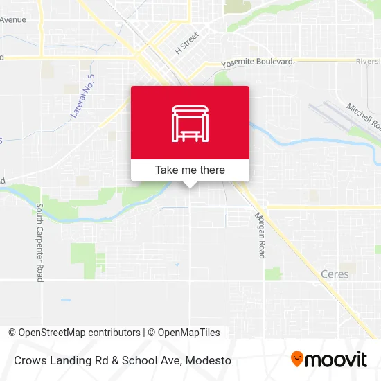 Crows Landing Rd & School Ave map