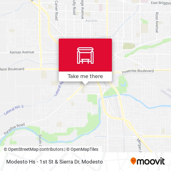 Modesto Hs - 1st St & Sierra Dr map
