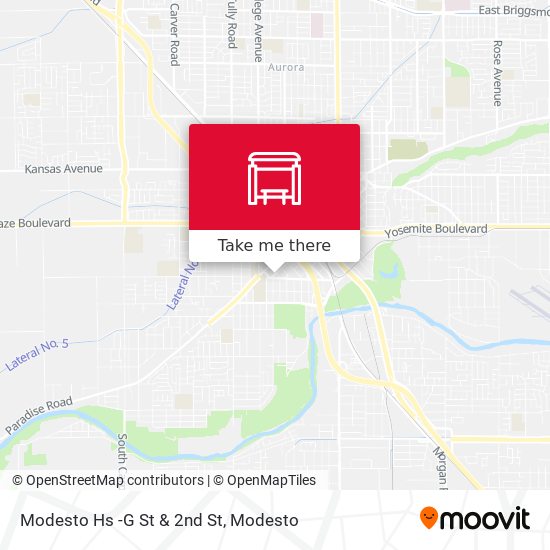 Modesto Hs -G St & 2nd St map