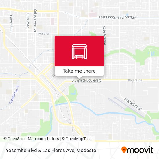 Yosemite Blvd & Las Flores Ave map