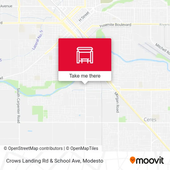 Crows Landing Rd & School Ave map