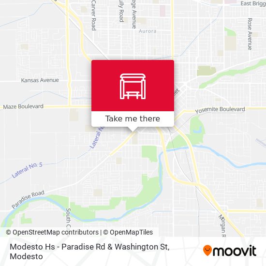 Mapa de Modesto Hs - Paradise Rd & Washington St