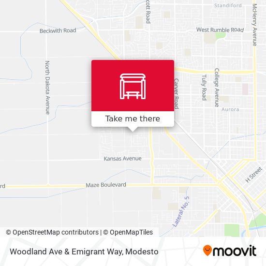 Woodland Ave & Emigrant Way map