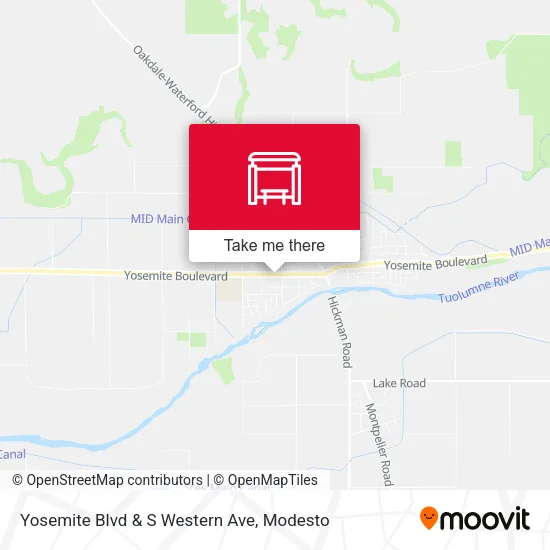 Mapa de Yosemite Blvd & S Western Ave