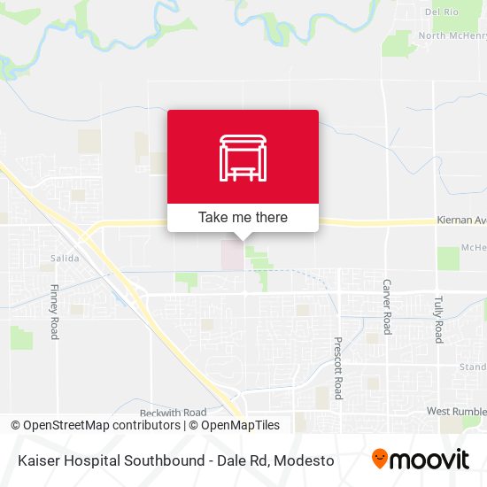 Kaiser Hospital Southbound - Dale Rd map