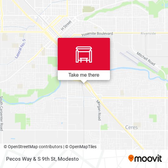 Pecos Way & S 9th St map