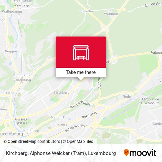 Kirchberg, Alphonse Weicker (Tram) map