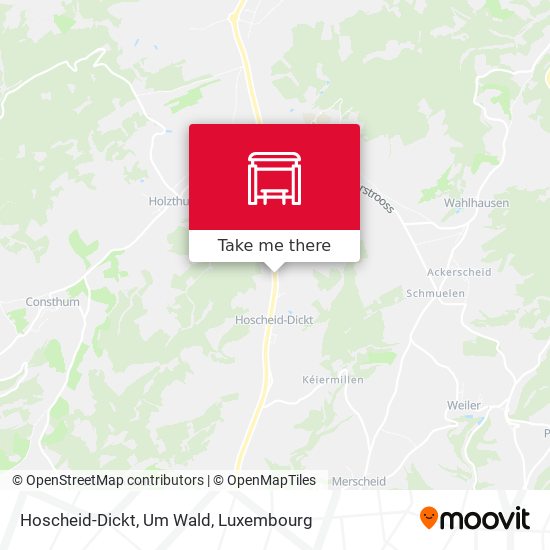 Hoscheid-Dickt, Um Wald map