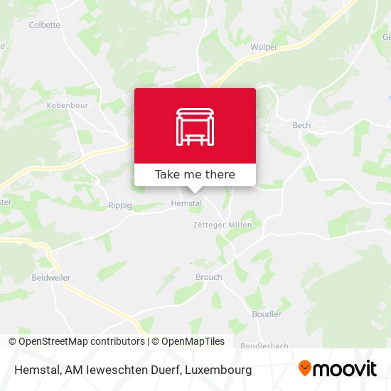 Hemstal, AM Ieweschten Duerf map