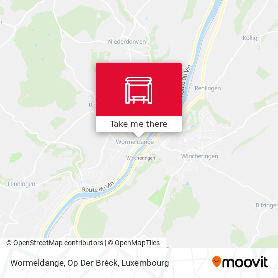 Wormeldange, Op Der Bréck map