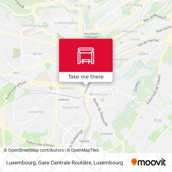 Luxembourg, Gare Centrale Routière map