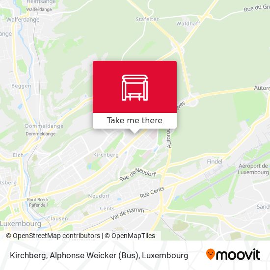 Kirchberg, Alphonse Weicker (Bus) map