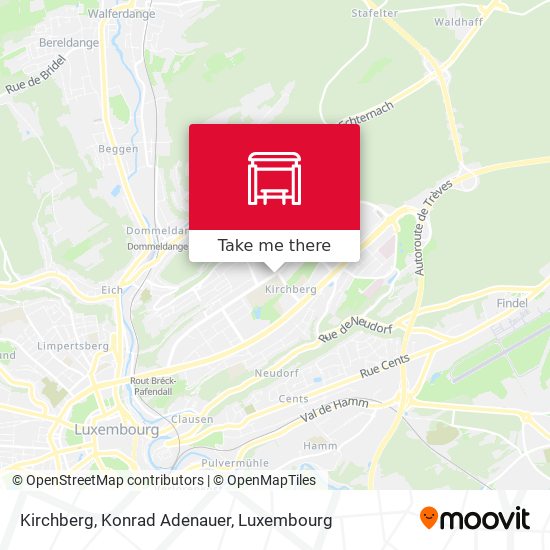 Kirchberg, Konrad Adenauer map