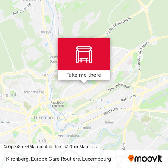 Kirchberg, Europe Gare Routière map