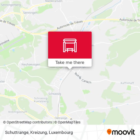 Schuttrange, Kreizung Karte