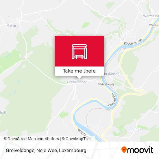 Greiveldange, Neie Wee map