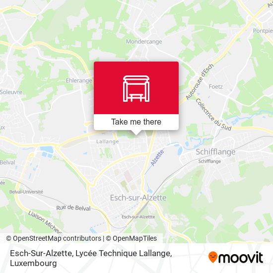 Esch-Sur-Alzette, Lycée Technique Lallange map