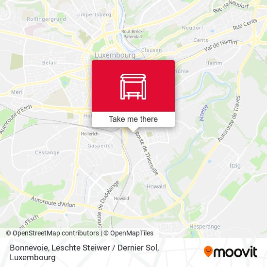 Bonnevoie, Leschte Steiwer / Dernier Sol map