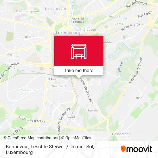 Bonnevoie, Leschte Steiwer / Dernier Sol map