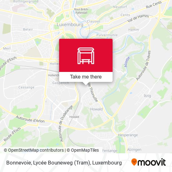 Bonnevoie, Lycée Bouneweg (Tram) map