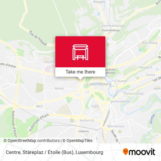 Centre, Stäreplaz / Étoile (Bus) map