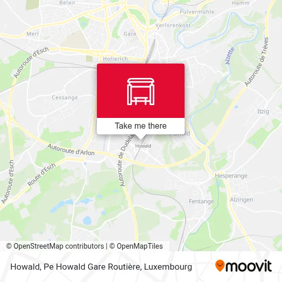 Howald, Pe Howald Gare Routière map