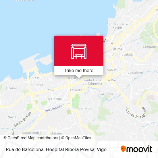 mapa Rúa de Barcelona, Hospital Ribera Povisa