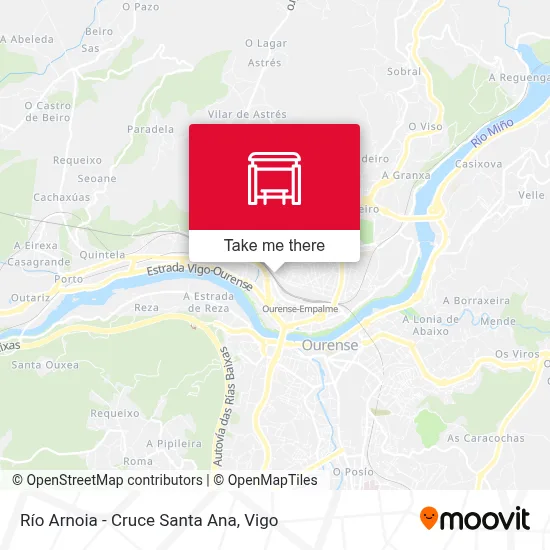 Río Arnoia - Cruce Santa Ana map