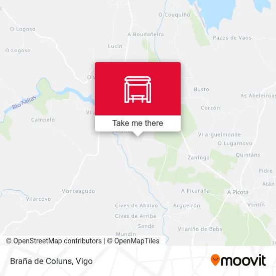 Braña de Coluns map