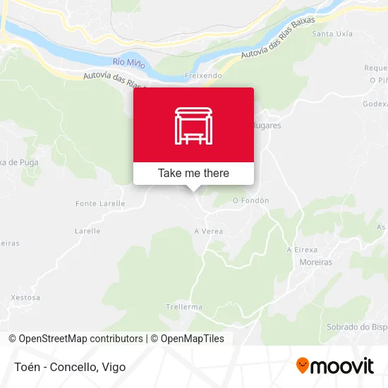 Toén - Concello map