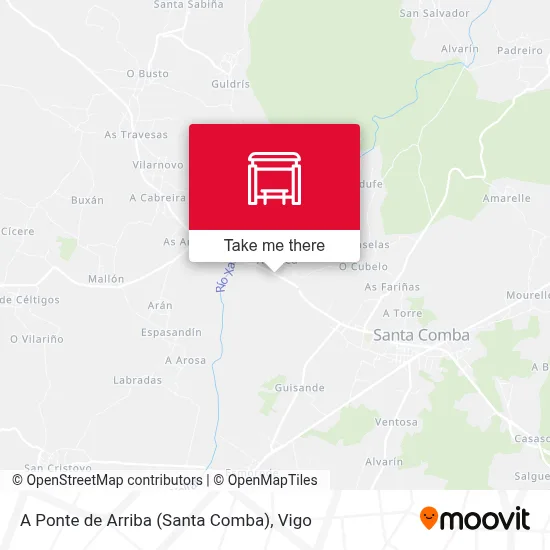 A Ponte de Arriba (Santa Comba) map
