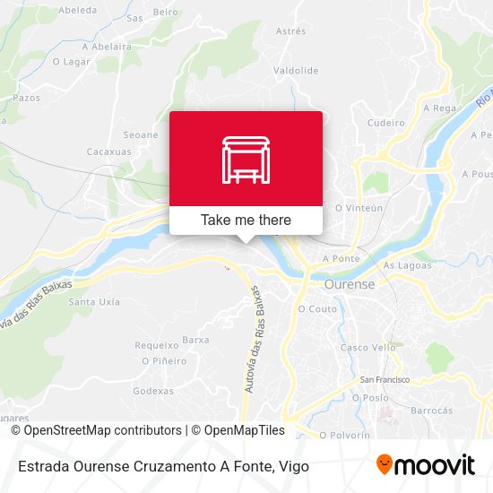 Estrada Ourense Cruzamento A Fonte map