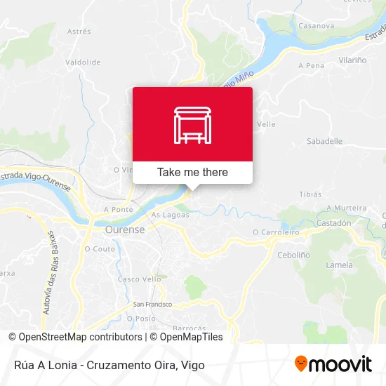 Rúa A Lonia - Cruzamento Oira map
