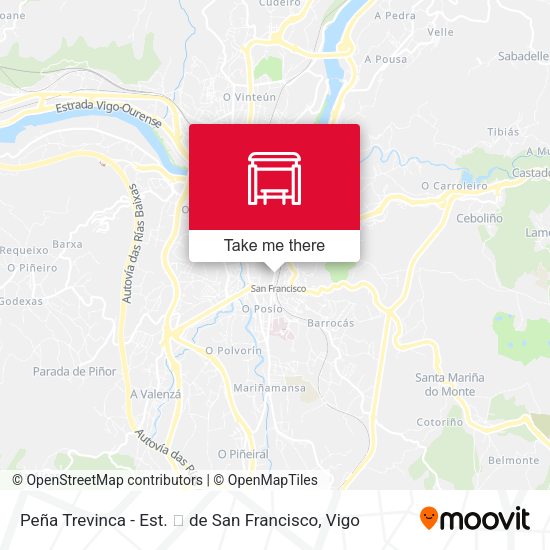 Peña Trevinca - Est. 🚆 de San Francisco map