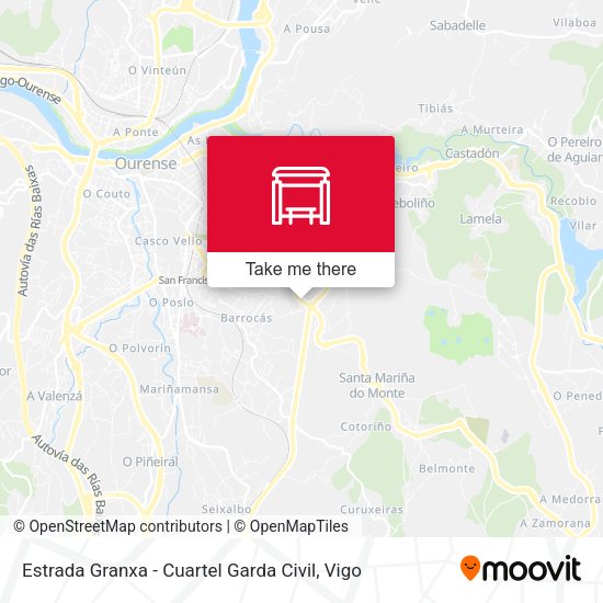 Estrada Granxa - Cuartel Garda Civil map