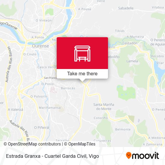 Estrada Granxa - Cuartel Garda Civil map
