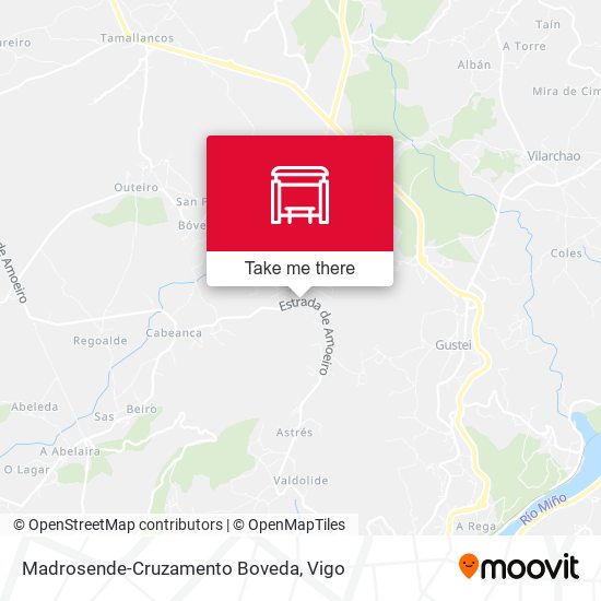 Madrosende-Cruzamento Boveda map