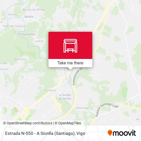 Estrada N-550 - A Sionlla (Santiago) map