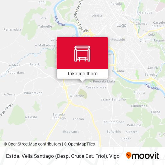 Estda. Vella Santiago (Desp. Cruce Est. Friol) map