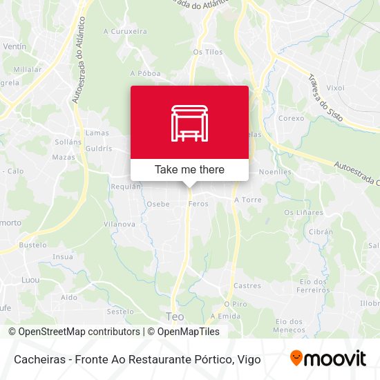 Cacheiras - Fronte Ao Restaurante Pórtico map