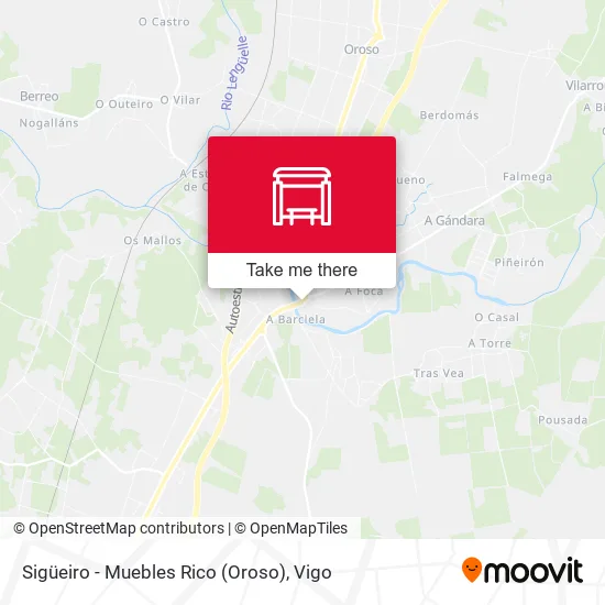 Sigüeiro - Muebles Rico (Oroso) map
