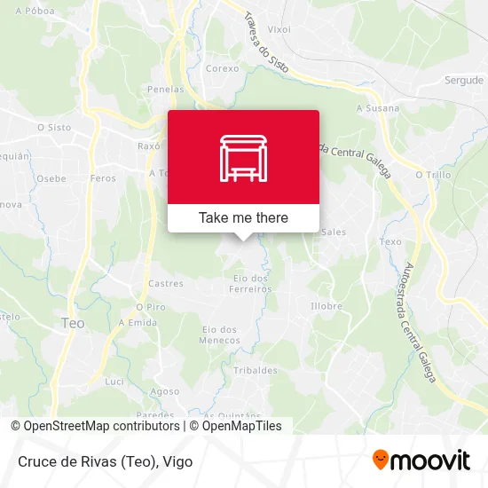 Cruce de Rivas (Teo) map