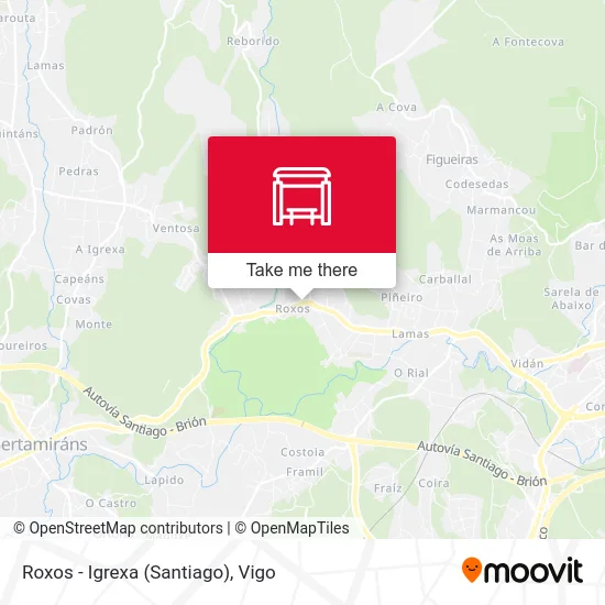 Roxos - Igrexa (Santiago) map