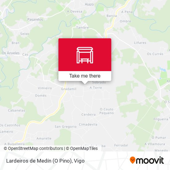 Lardeiros de Medín (O Pino) map
