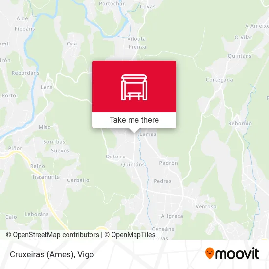 Cruxeiras (Ames) map