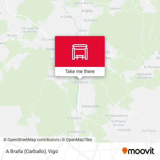 A Braña (Carballo) map