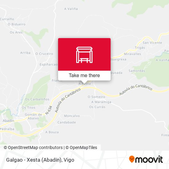 Galgao - Xesta (Abadín) map