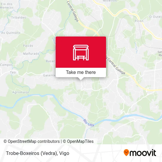 Trobe-Boxeiros (Vedra) map