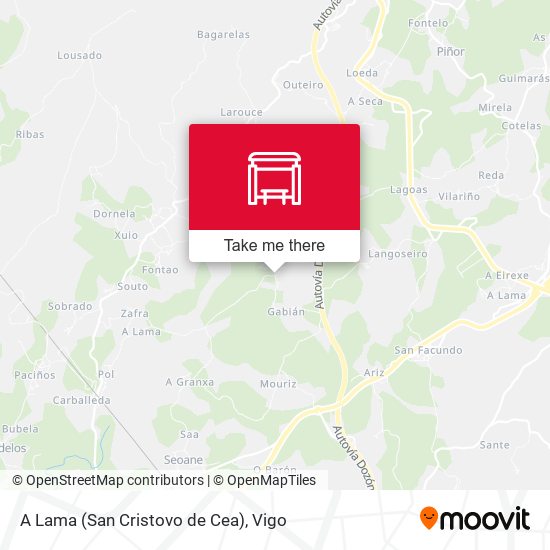 A Lama (San Cristovo de Cea) map