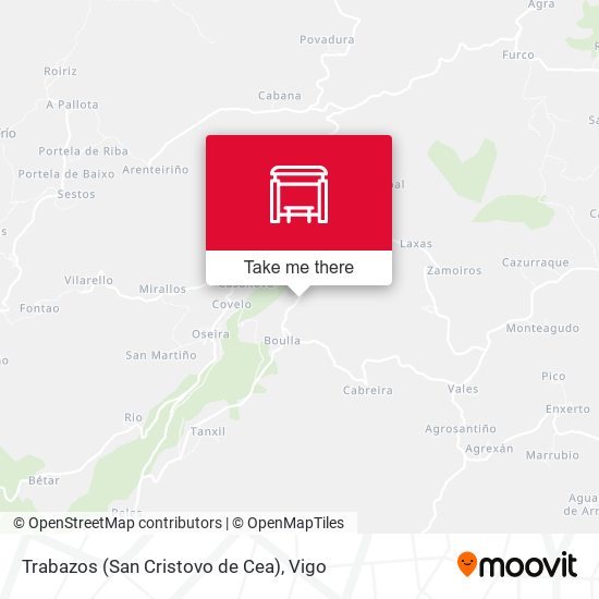 Trabazos (San Cristovo de Cea) map